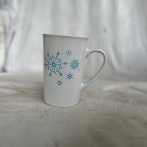 pair of Snowflake Design White Mug